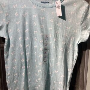 Old Navy Sky Blue Kids Tee with Bow Design